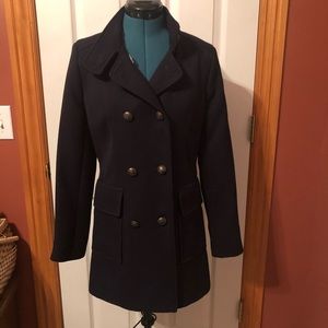 Forever 21 wool pea coat navy with gold buttons XS